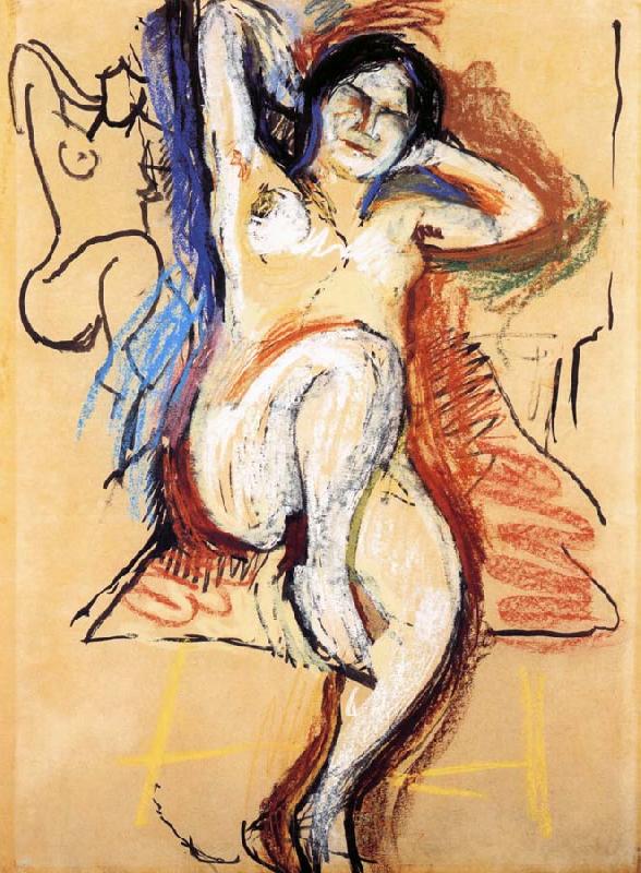 Henri Matisse sitting in the Nude